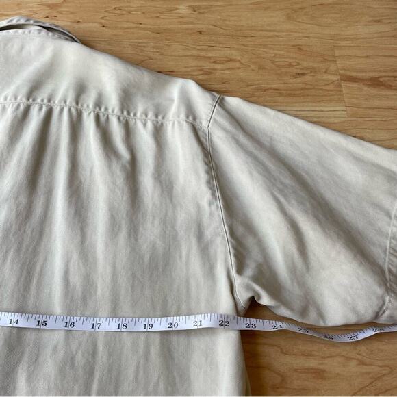 |Tommy Bahama| Silk Collard Button Up in Beige Men’s Size Medium - Picture 5 of 7